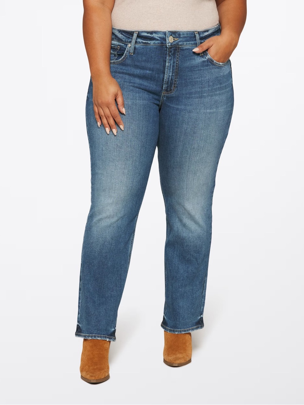 Silver Jeans Women's Avery Slim Boot Cut Blue Denim Jeans - Picture 2 of 8